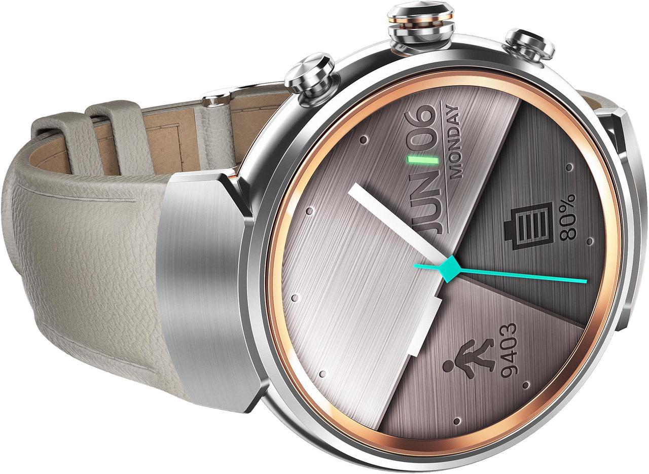 Alt view image 9 of 12 - ASUS ZenWatch 3 Android Wear Smartwatch with Quick Charge & Silver Case, Beige Leather Strap (WI503Q-SL-BG) US Warranty