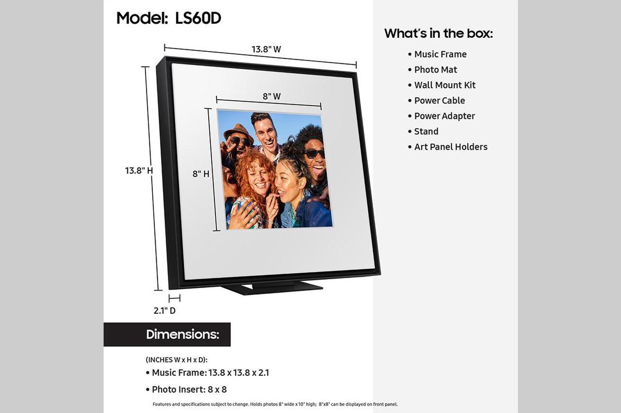 Alt view image 7 of 10 - Samsung Innovative photo frame music speaker w/Q-Symphony (HW-LS60D/ZA)