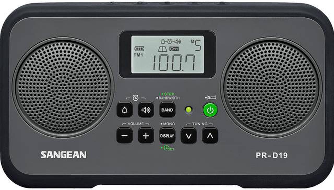 Main image of Sangean AM FM Stereo Portable Radio Gray/Black PR-D19BK