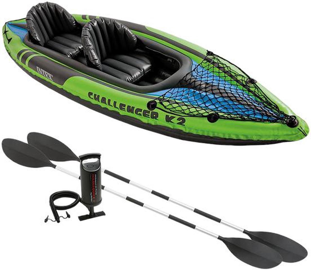 Intex Challenger K2 2-Person Inflatable Sporty Kayak + Oars And Pump | 68306EP