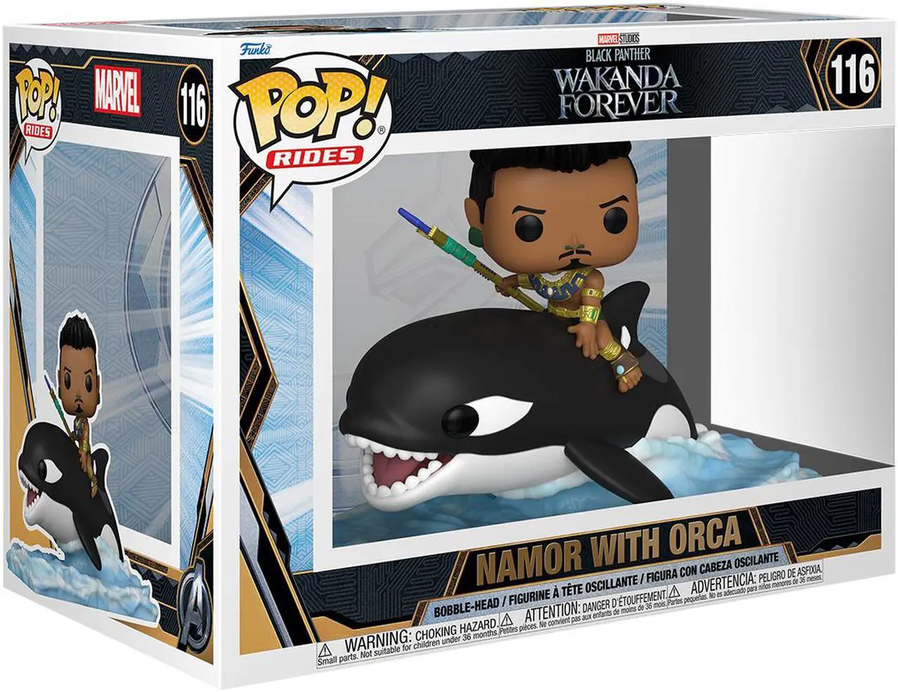 Alt view image 2 of 2 - Funko Pop! Ride Super Deluxe: Black Panther - Wakanda Forever, Namor with Orca  66721