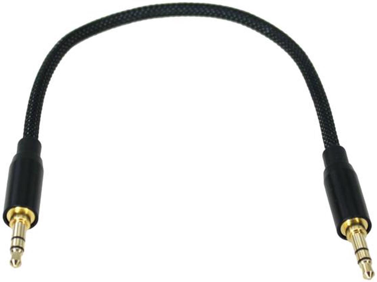 Alt view image 3 of 3 - Nippon Labs 50S3H-MM-1-BK 3.5mm Aux Cable, 1 ft. 3.5mm (1/8 inch) TRS Stereo Male to Male Braided Nylon Sleeve Premium Audio Cable, Metal Shell, Gold Plated, OD: 3.60mm - Black