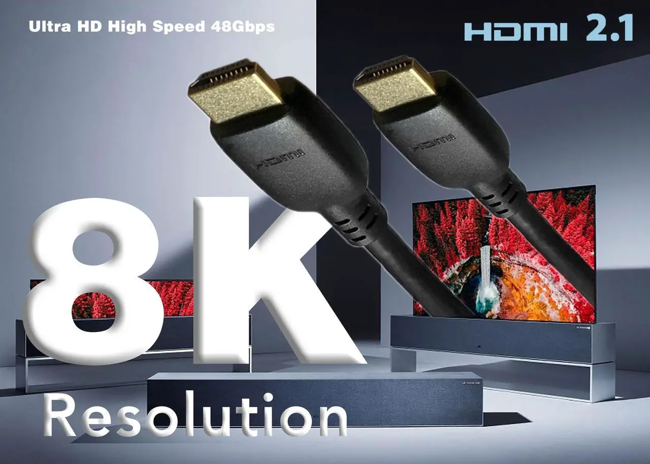 Alt view image 2 of 4 - Nippon Labs 8K HDMI2.1 Cable (Anti-Static Bags), 15ft. Supports 8K@60Hz & 4K@120Hz, Up to 48Gbps High Speed HDMI 2.1 AM to AM Cable, Ultra Certificated, 30HM8K-10HM-V218K-15