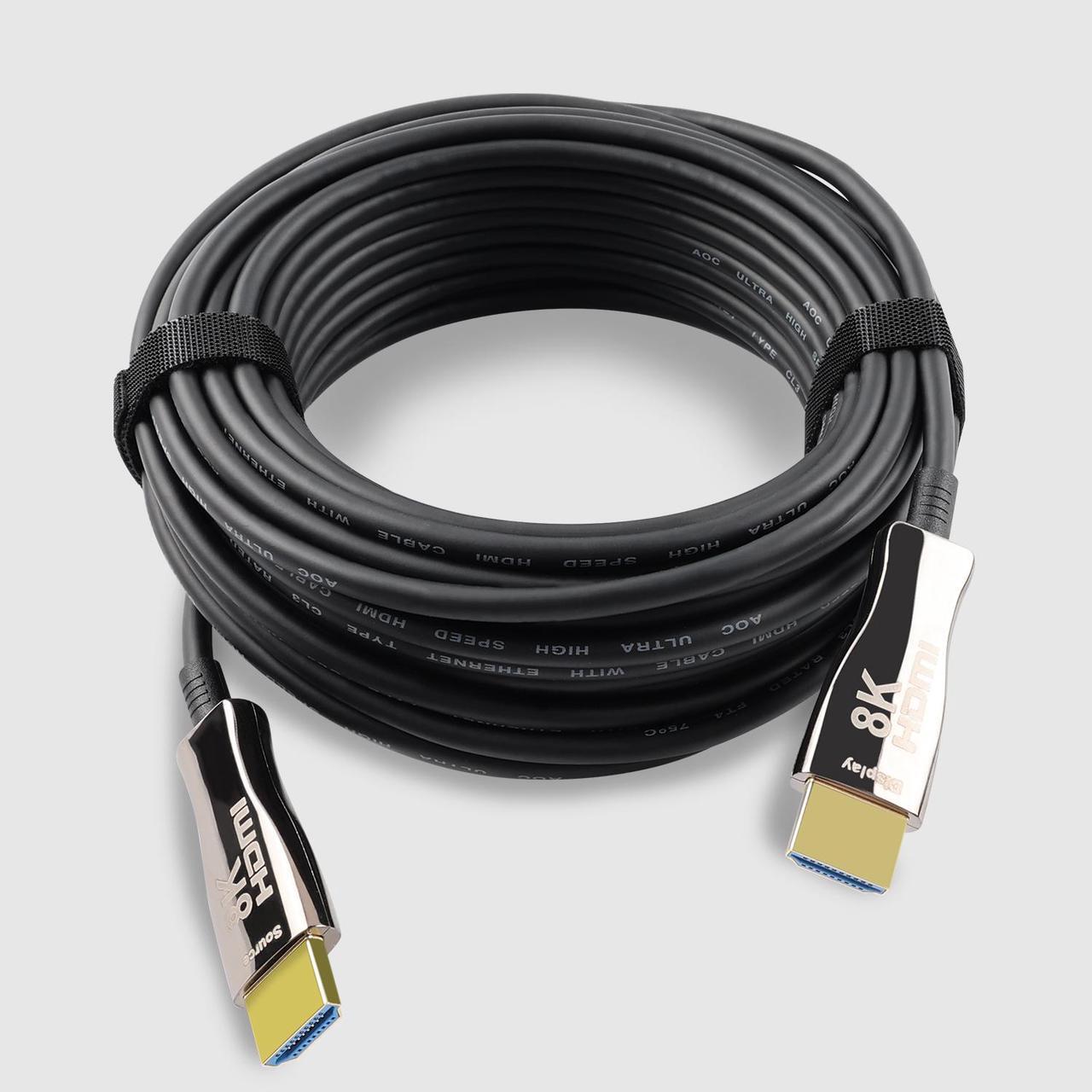 Alt view image 2 of 5 - Nippon Labs 35FT Hybrid Active Optical Fiber HDMI Cable; 8K@60Hz 4K@120Hz Dynamic HDR 10, eARC, HDCP2.2, 4:4:4 48Gbps CL3 Rated, 8K High Speed HDMI 2.1 Active Optical Cable (AOC) cable - 20AOH8KCL3-35FT