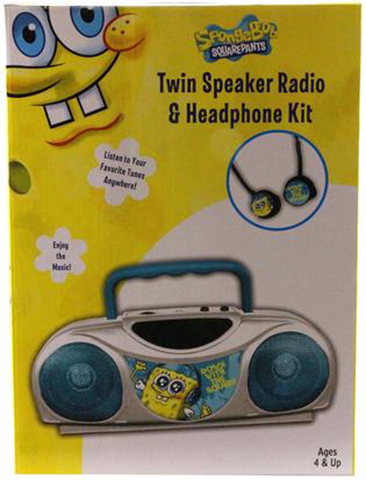 Alt view image 2 of 3 - Sakar Nickelodeon Spongebob Twin Speaker Radio with Headphone 45062