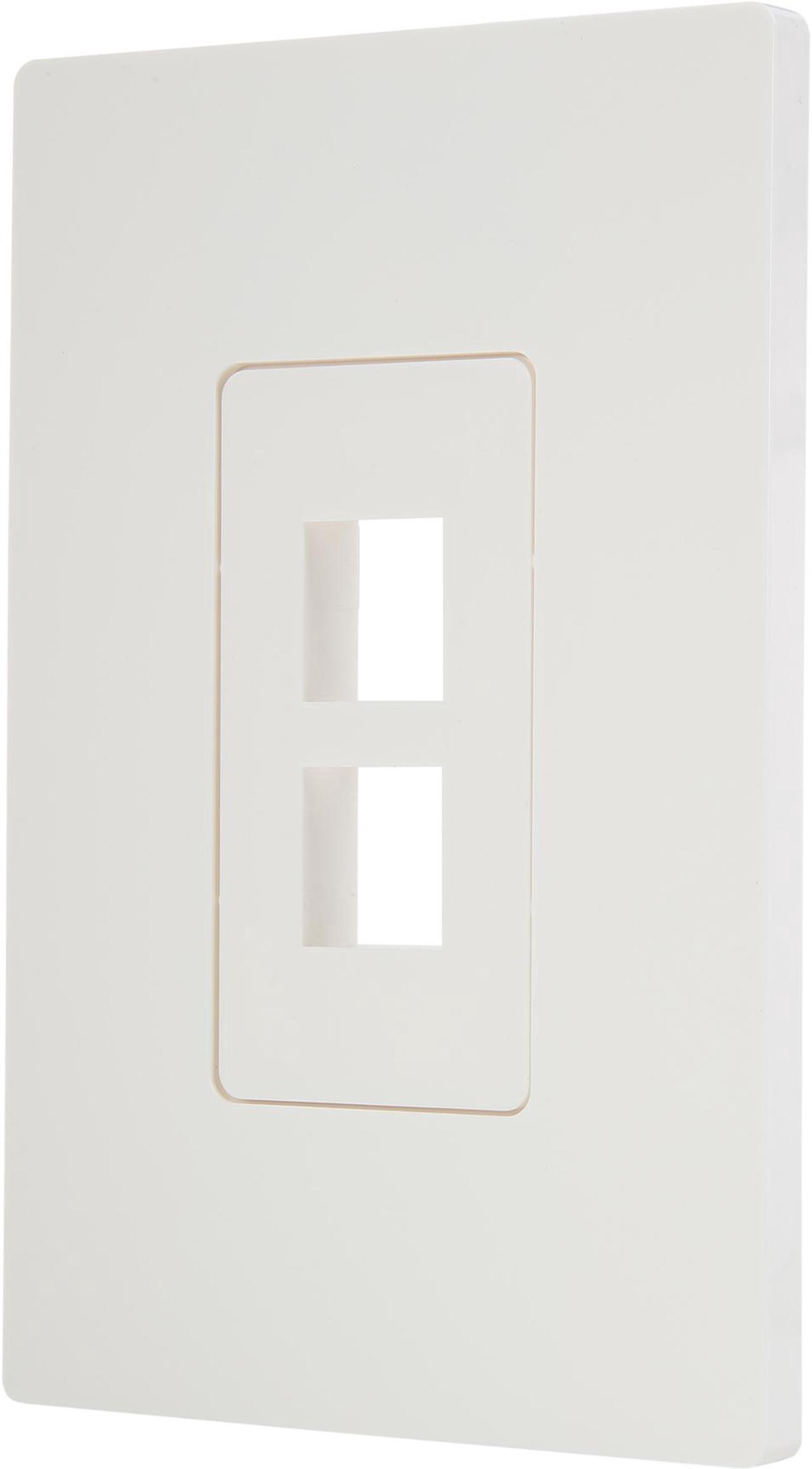 Main image of Tripp Lite Single-Gang 2-Port Universal Keystone Wall Plate, Cat5/6/6a, USB, HDMI, DisplayPort, RCA, White (N080-102)