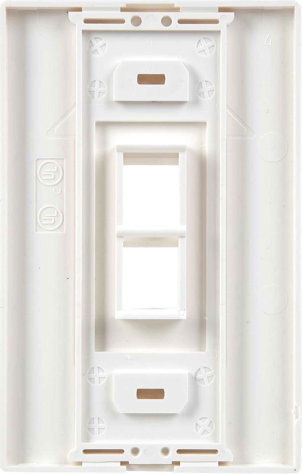 Alt view image 3 of 4 - Tripp Lite Single-Gang 2-Port Universal Keystone Wall Plate, Cat5/6/6a, USB, HDMI, DisplayPort, RCA, White (N080-102)