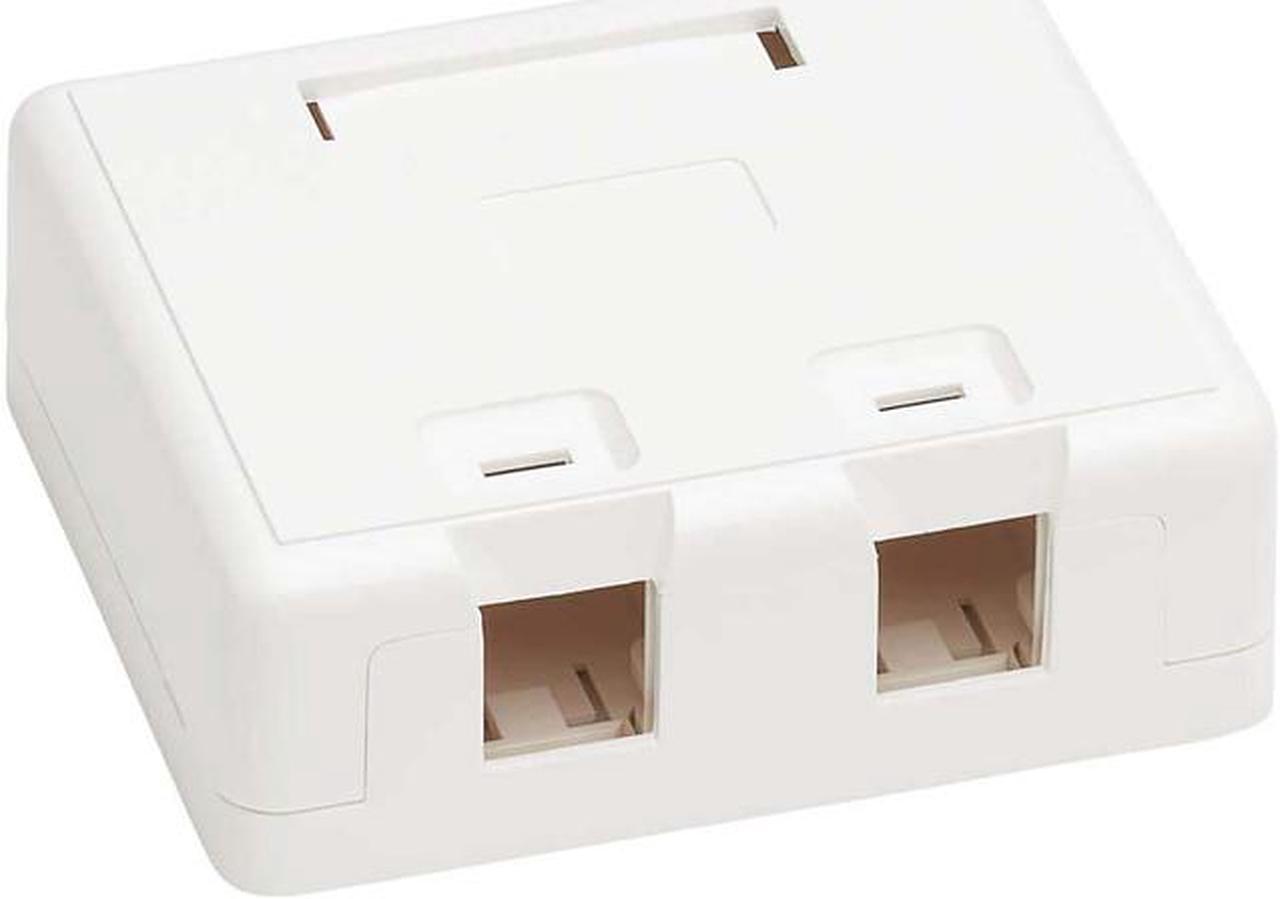 Tripp Lite N082-002-WH Surface-Mount Box for Keystone Jacks - 2 Ports, White