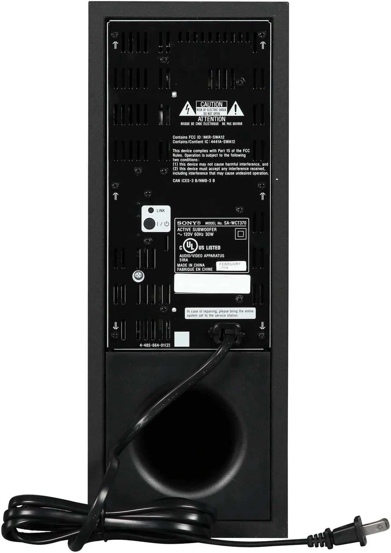Alt view image 10 of 12 - Sony HT-CT370 2.1 Channel Sound Bar with Wireless Subwoofer