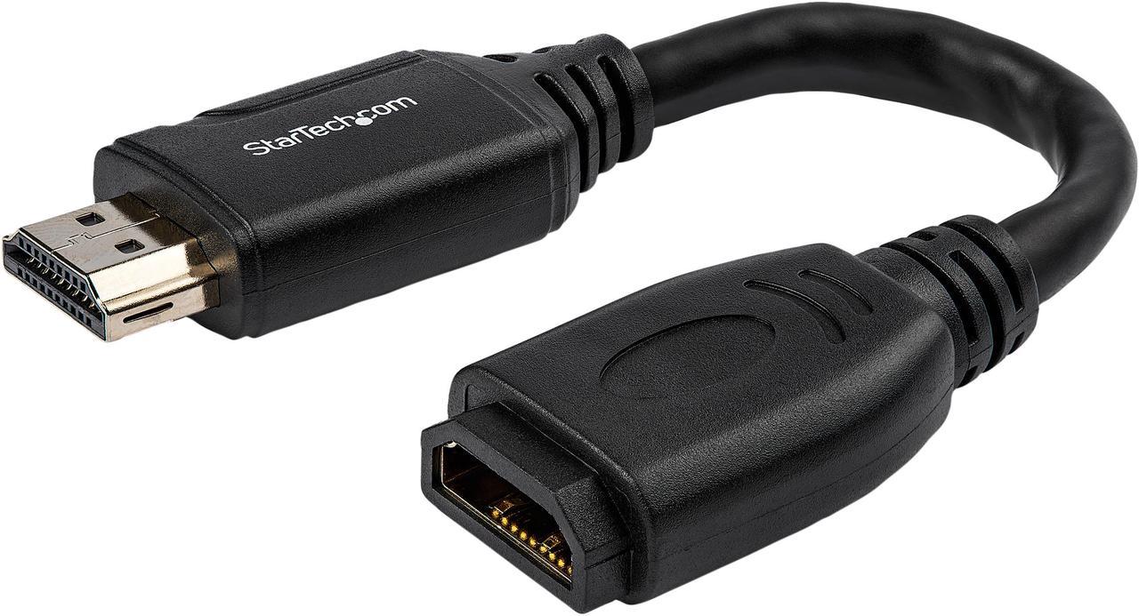 StarTech.com HD2MF6INL 6in High Speed HDMI Port Saver Cable with 4K 60Hz - Short HDMI 2.0 Male to Female Adapter Cable - Port Extender (HD2MF6INL)