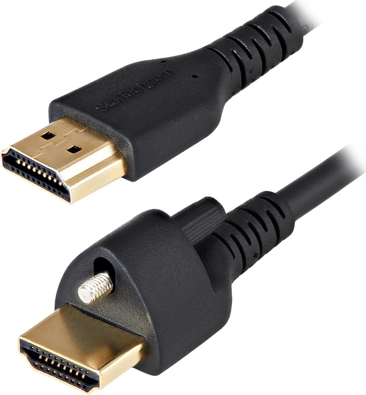 StarTech.com HDMM2MLS 2m(6 ft.) HDMI Cable with Locking Screw - 4K 60Hz HDR - High Speed HDMI 2.0 Monitor Cable with Locking Screw Connector for Secure Connection - HDMI Cable with Ethernet - M/M (HDMM2MLS)