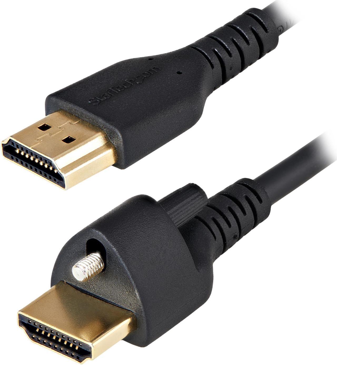 StarTech.com HDMM1MLS 1m (3 ft.) HDMI Cable with Locking Screw - 4K 60Hz HDR - High Speed HDMI 2.0 Monitor Cable with Locking Screw Connector for Secure Connection - HDMI Cable with Ethernet - M/M (HDMM1MLS)