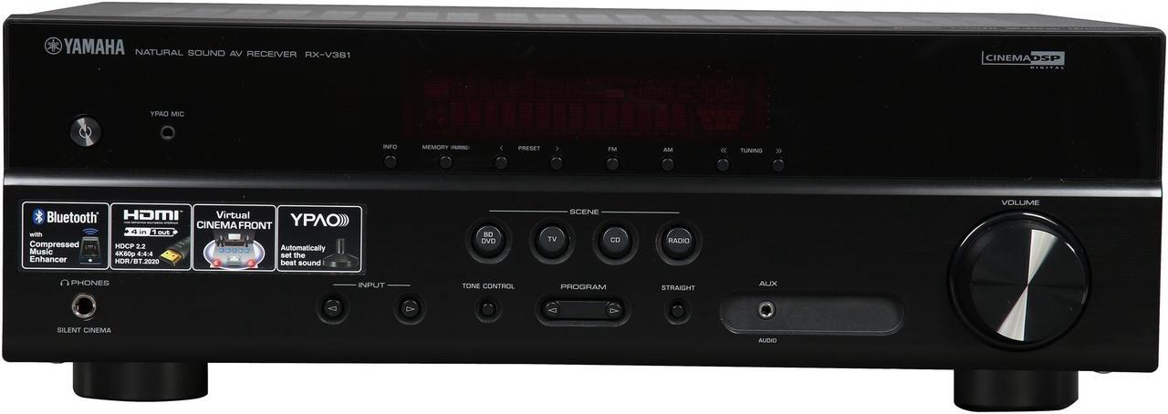 Alt view image 3 of 6 - Yamaha RX-V381 5.1-Channel A/V Receiver, Black