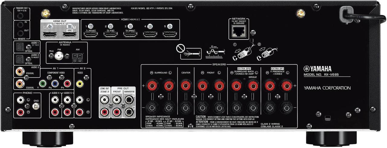 Alt view image 4 of 4 - Yamaha RX-V685 7.2-Channel 4K Ultra HD AV Receiver with MusicCast - Black