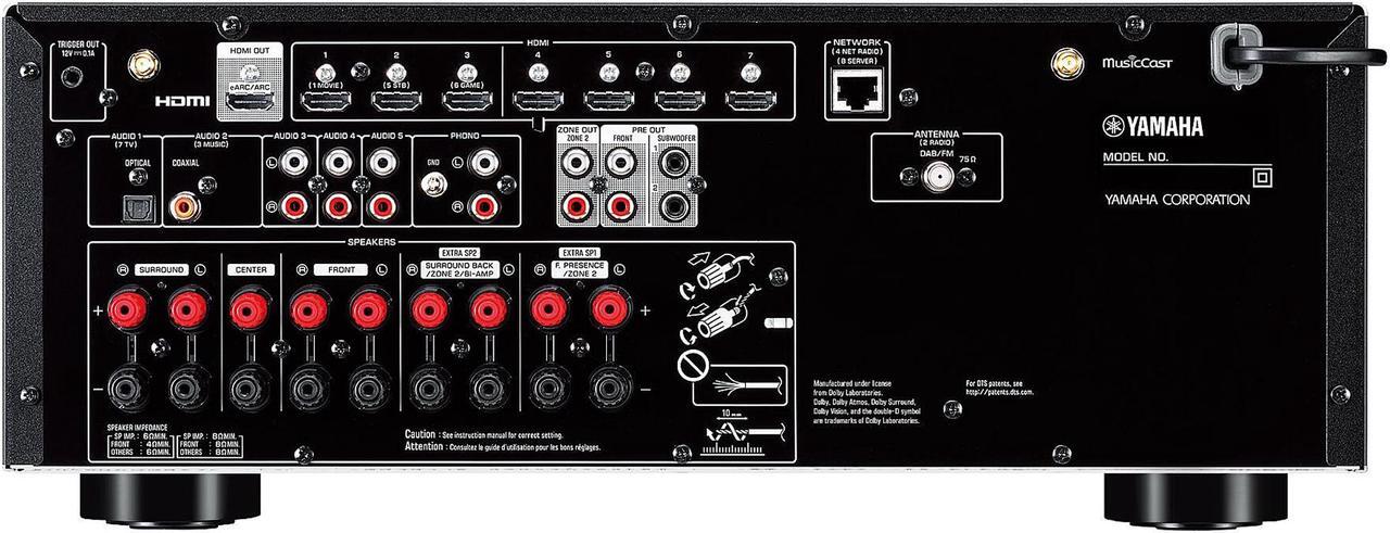 Alt view image 4 of 4 - YAMAHA RX-V6A 7.2-channel AV Receiver with 8K HDMI and MusicCast - Black