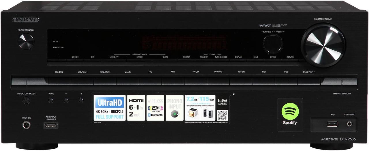 Alt view image 2 of 6 - Onkyo TX-NR636 7.2 Channel  4K AV Receiver