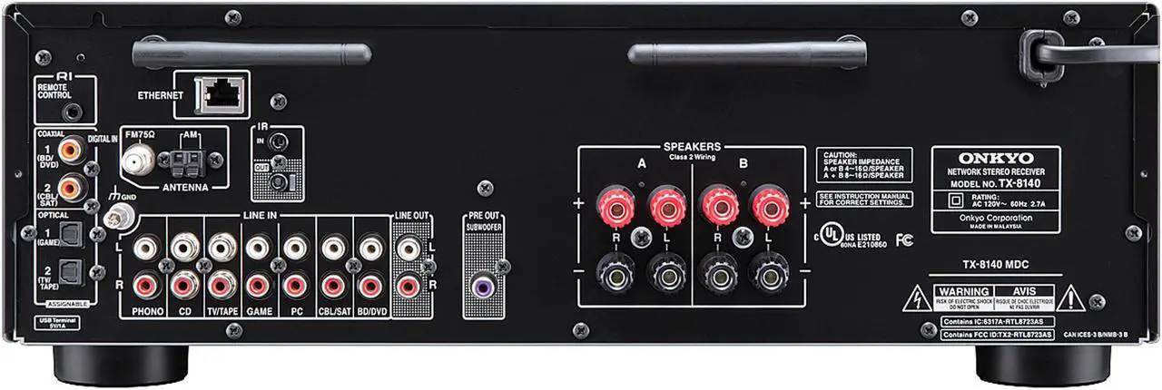 Alt view image 2 of 3 - Onkyo TX-8140 Network Stereo Receiver with Built-in Wi-Fi & Bluetooth
