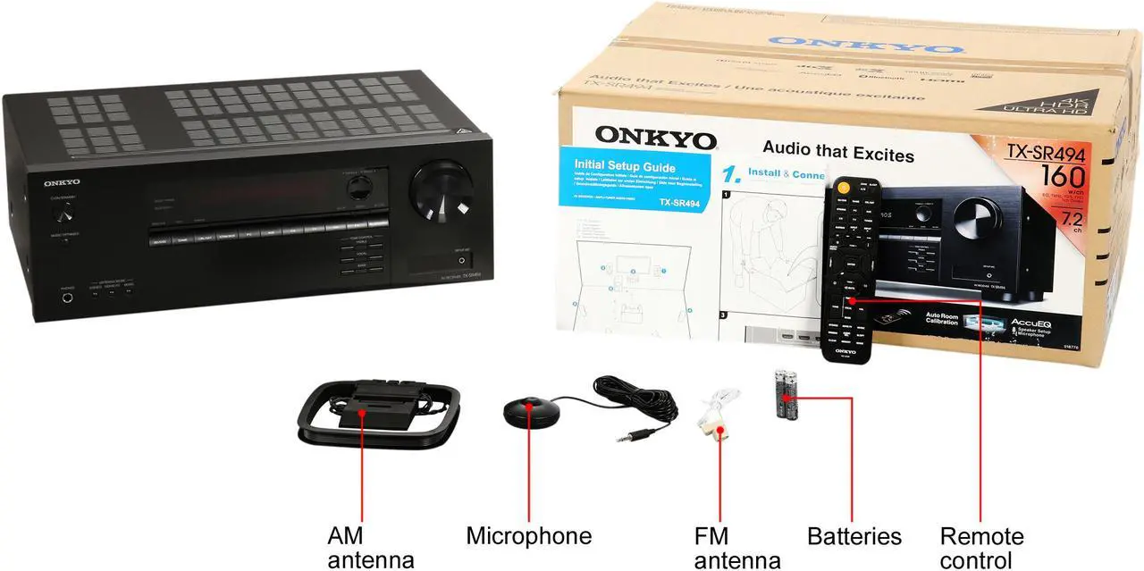 Alt view image 7 of 6 - Onkyo TX-SR494 7.2-Channel A/V Receiver
