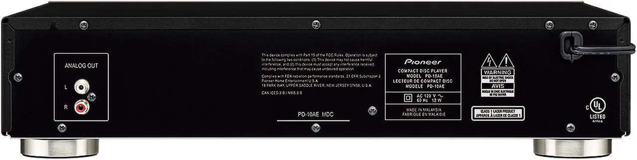 Alt view image 4 of 8 - Pioneer PD-10AE CD Player - Black