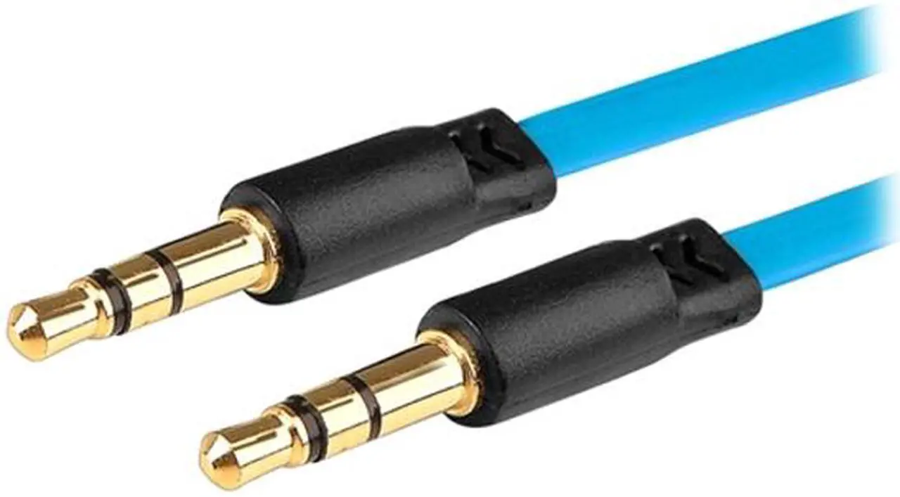 Alt view image 2 of 3 - Insten 1543674 3.3 ft. 2 x 3.5mm Stereo Extension Cable Light Blue Male to Male