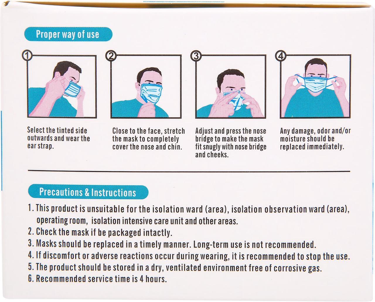 Alt view image 2 of 7 - HengRunXin Protective Mask for Daily Use, 50 pcs per Box