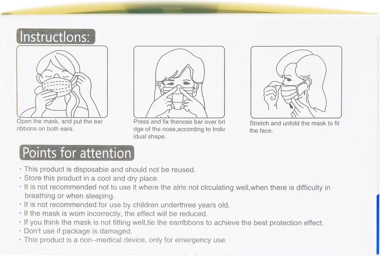 Alt view image 2 of 7 - GS Disposable Face Mask, 50 pcs per Box