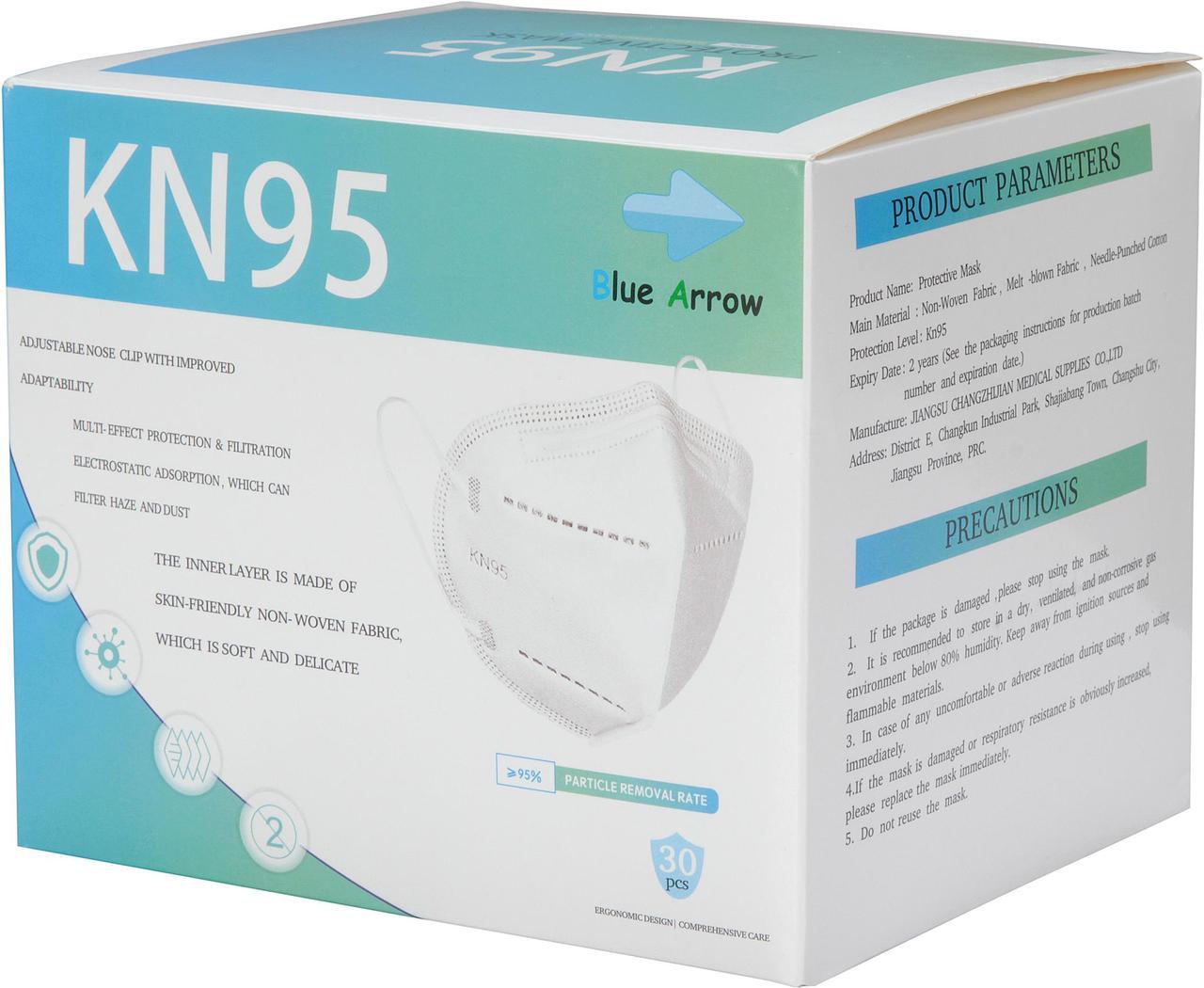 Blue Arrow KN95 Protective Mask, 30 pcs per Box