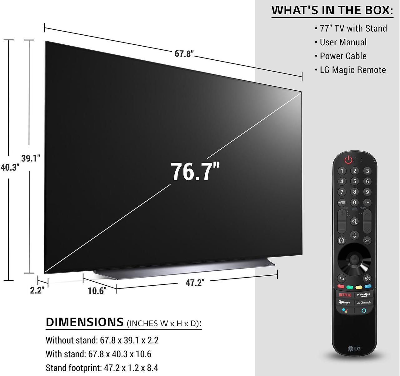 Alt view image 10 of 16 - LG OLED77C1PUB 4K Smart OLED TV w/ AI THinQ (2021)