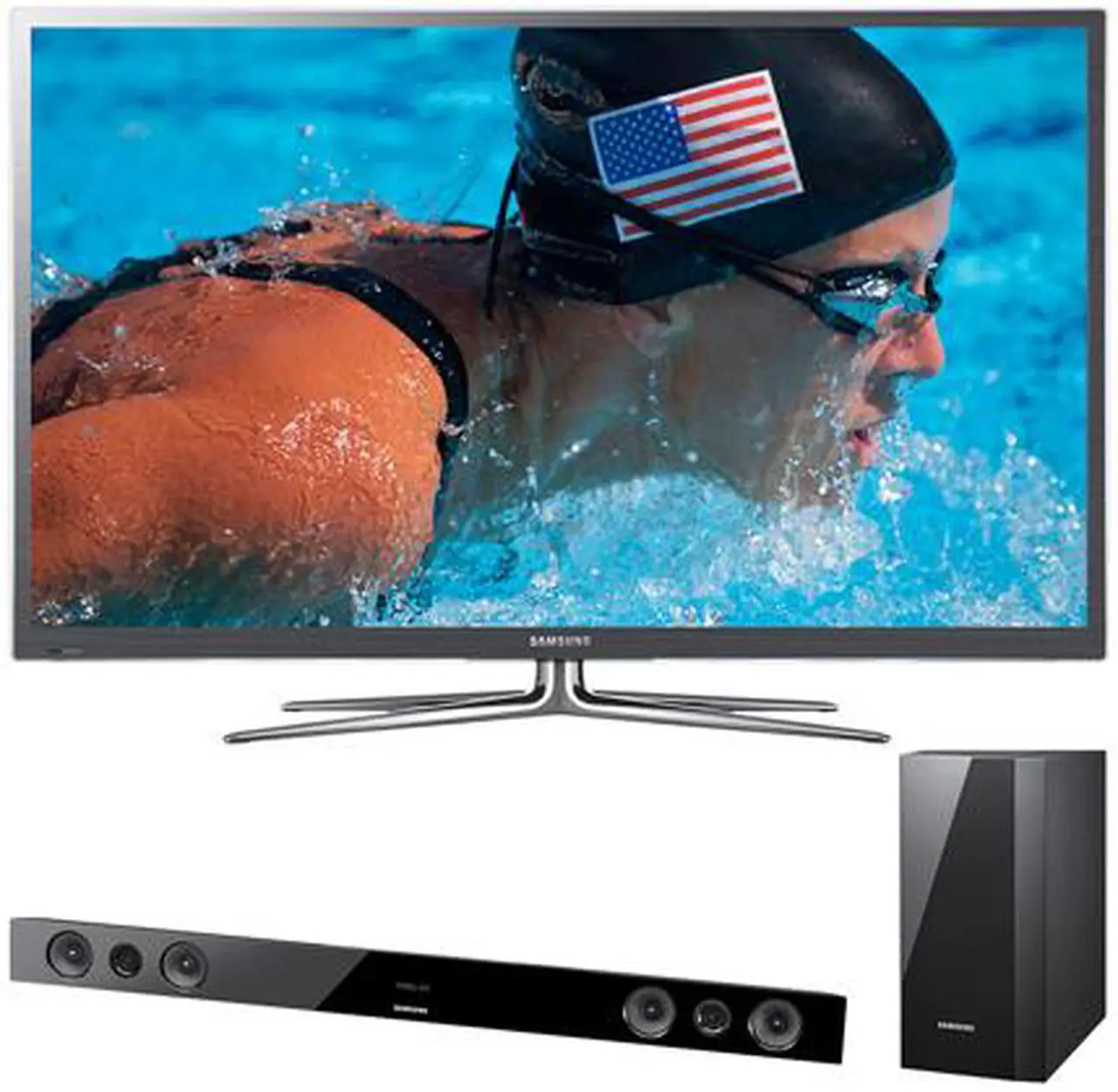 Main image of Samsung 60" 1080p 600Hz Plasma HDTV with Soundbar Bundle PN60E7000/HWE450