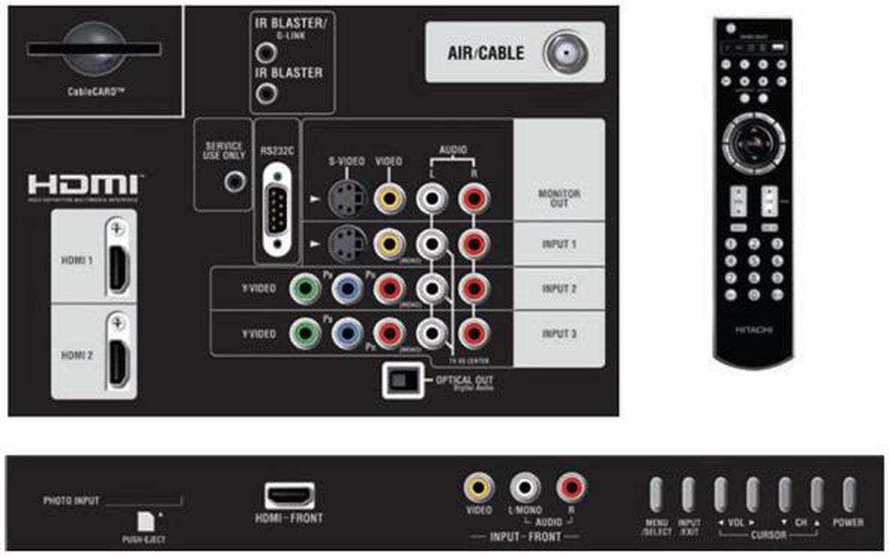 Alt view image 5 of 5 - HITACHI UltraVision 50" 1080p Plasma HDTV w/ CableCARD P50V701