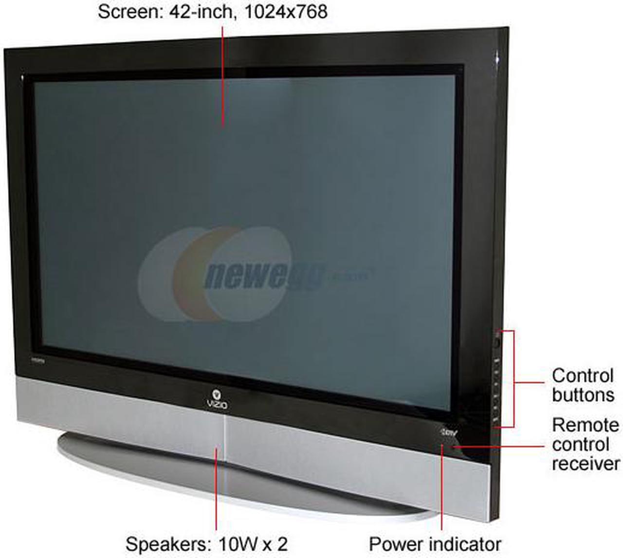 Alt view image 2 of 13 - VIZIO 42" Plasma TV With ATSC Tuner P42HDTV10A