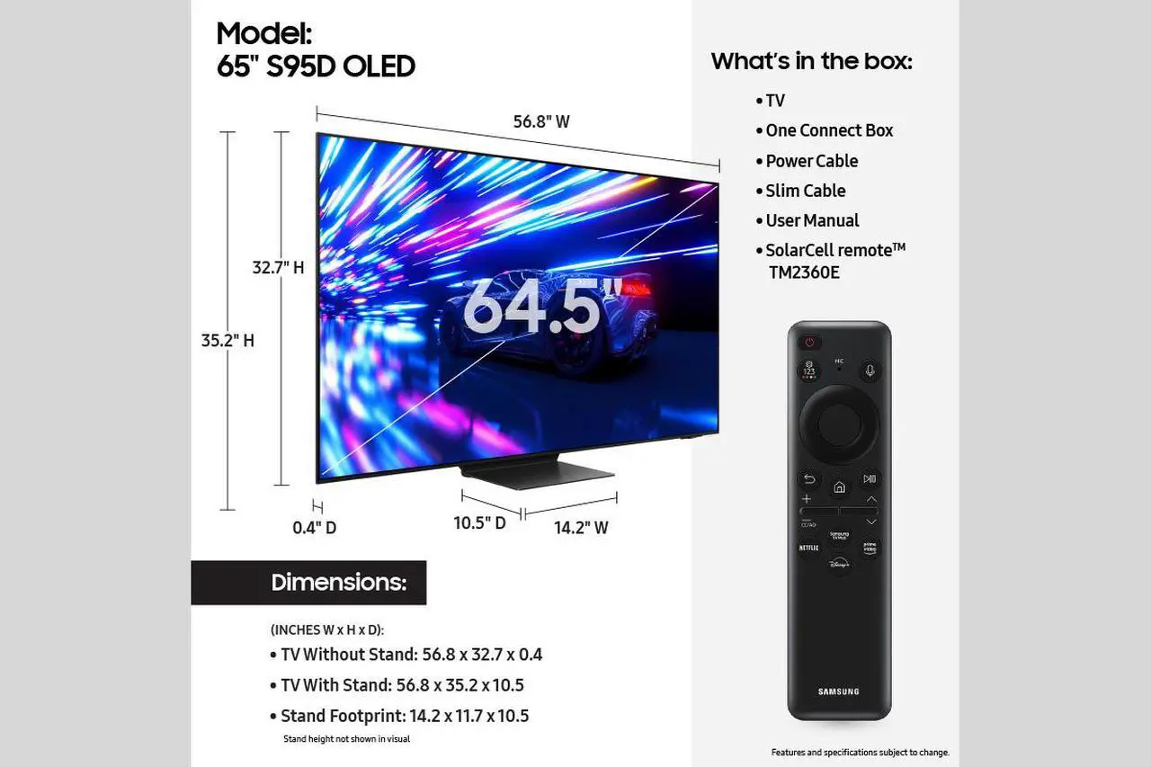 Alt view image 5 of 6 - Samsung OLED S95D 65" Class OLED Tizen Smart TV (QN65S95DAFXZA, 2024)