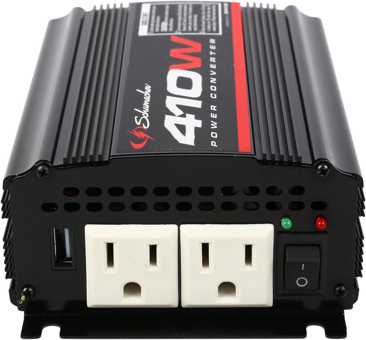 Alt view image 3 of 6 - Schumacher XI41B 'X-Line' 410W Power Inverter with Battery Clamps and 12V Male Adapter Plug