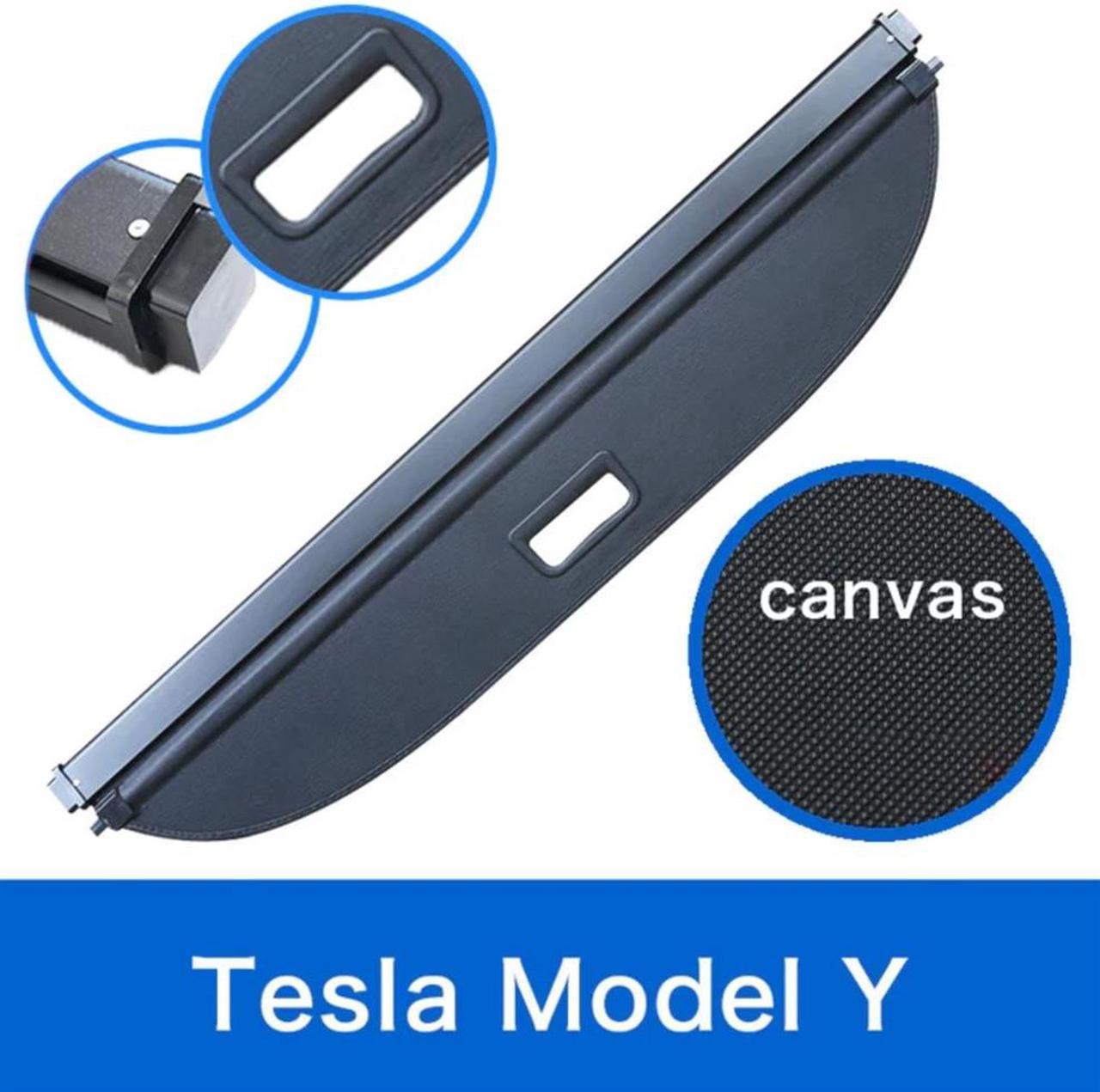 Hansshow Rear Trunk Retractable Cargo Cover for Tesla Model Y (Canvas)  HS-RCC-MY