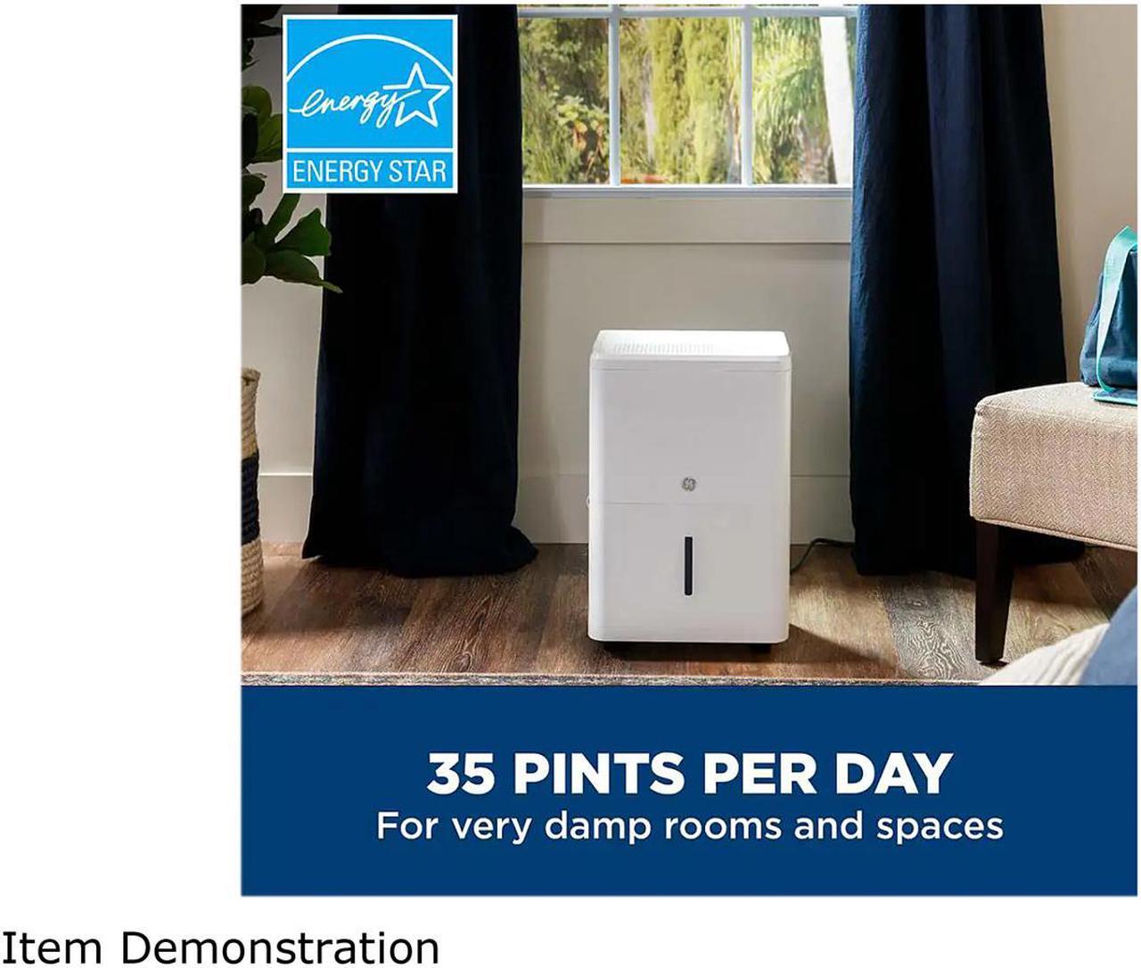 Alt view image 6 of 11 - GE ADHL35LA 35 Pint ENERGY STAR Portable Dehumidifier with Smart Dry for Very Damp Spaces White