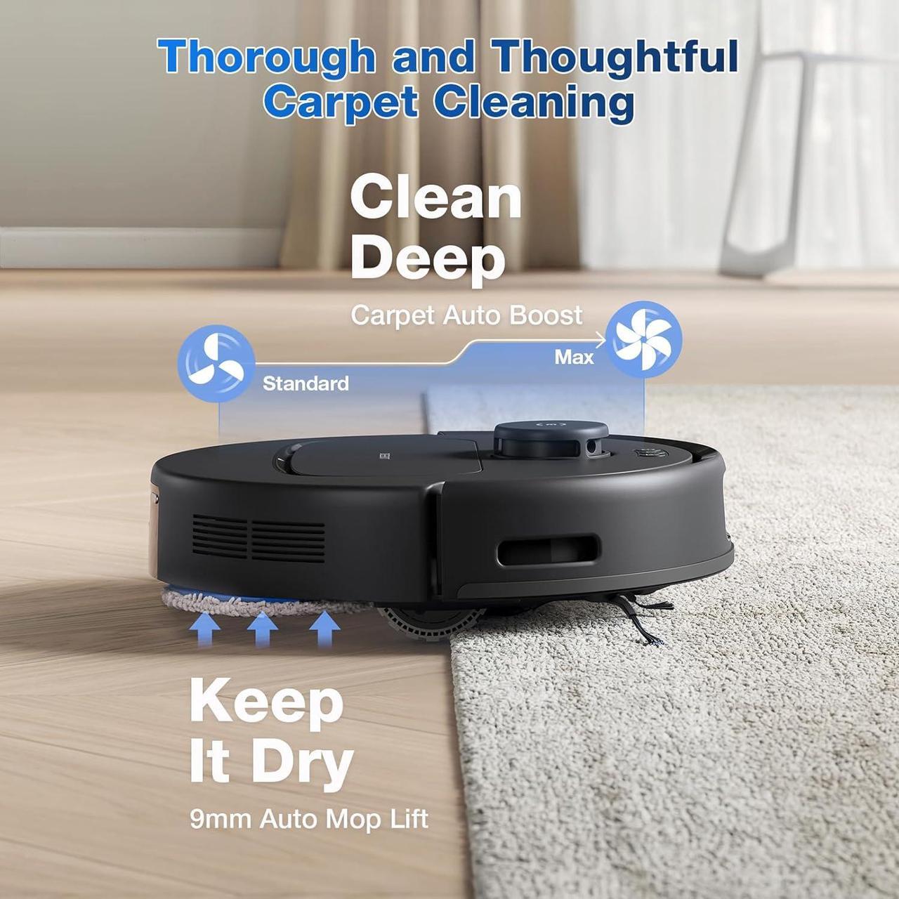 Alt view image 5 of 9 - ECOVACS DEEBOT N30 PRO OMNI Robot Vacuum and Mop (10000Pa Suction) 140F Hot Water Mop Washing, Hot Air-Drying, Self-Emptying, Auto-lift Mopping