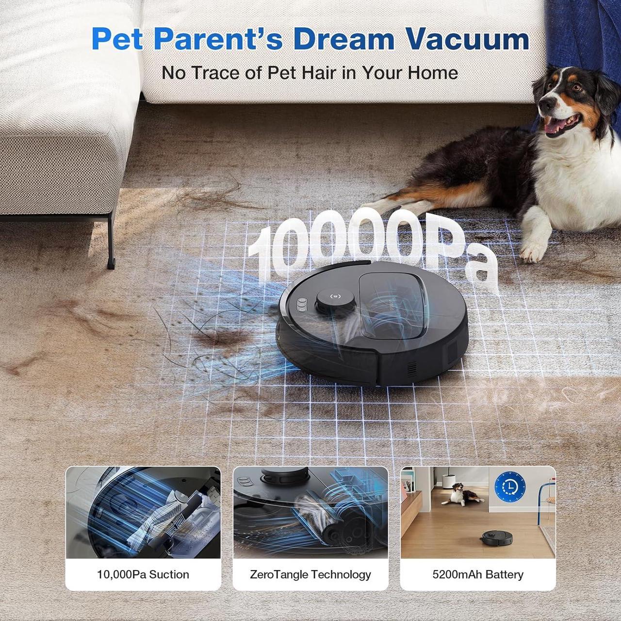 Alt view image 4 of 9 - ECOVACS DEEBOT N30 PRO OMNI Robot Vacuum and Mop (10000Pa Suction) 140F Hot Water Mop Washing, Hot Air-Drying, Self-Emptying, Auto-lift Mopping