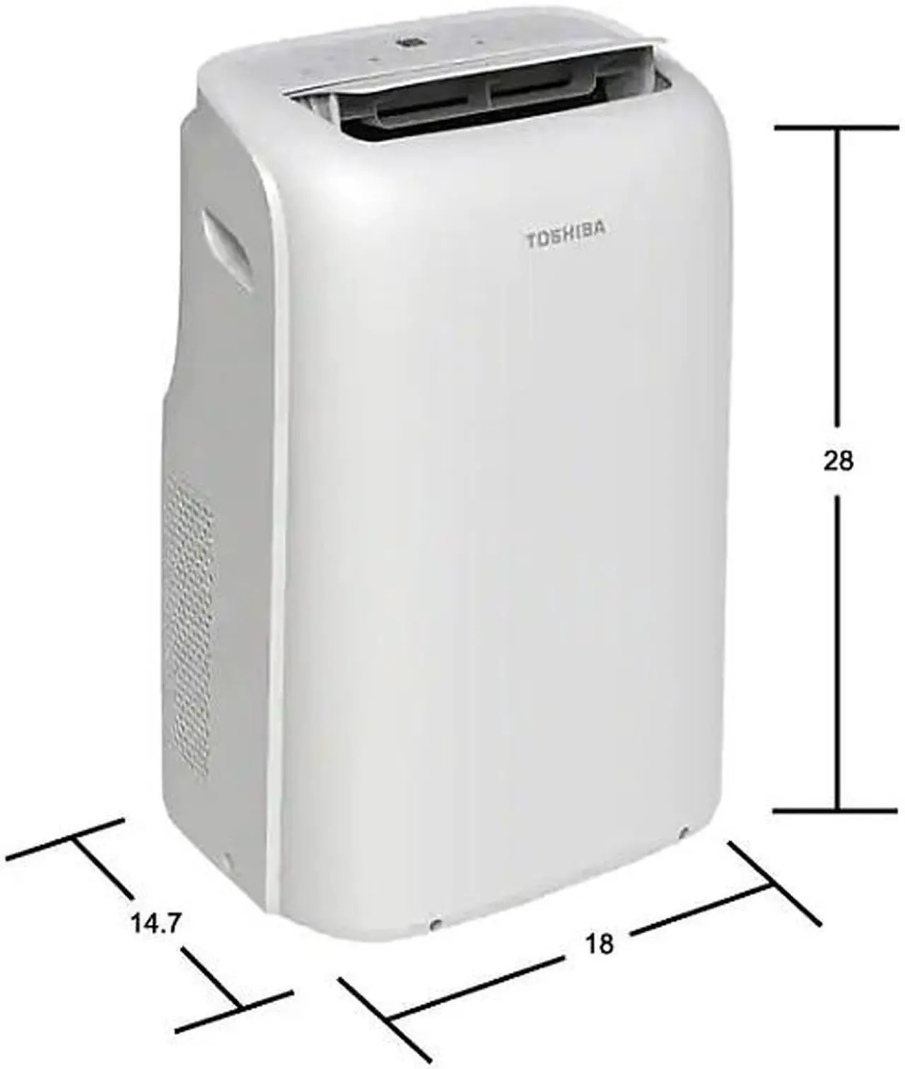 Alt view image 2 of 12 - Toshiba RAC-PD1013CWRU 10,000 / 7,000 DOE SACC Cooling Capacity (BTU) Smart/Wi-Fi Portable Air Conditioner