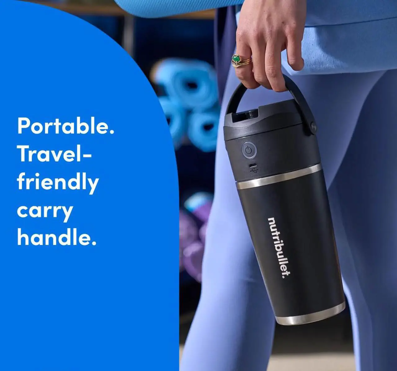 Alt view image 6 of 15 - NutriBullet NBPB50350AW Black 20 ounces Jar Size Flip Insulated Portable Blender 1