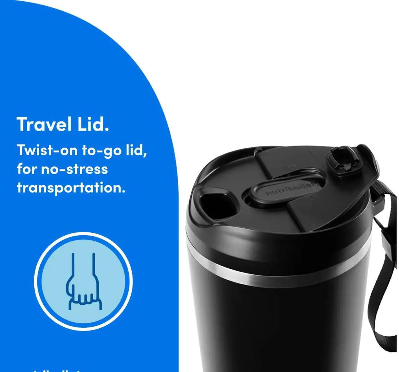 Alt view image 9 of 15 - NutriBullet NBPB50350AW Black 20 ounces Jar Size Flip Insulated Portable Blender 1