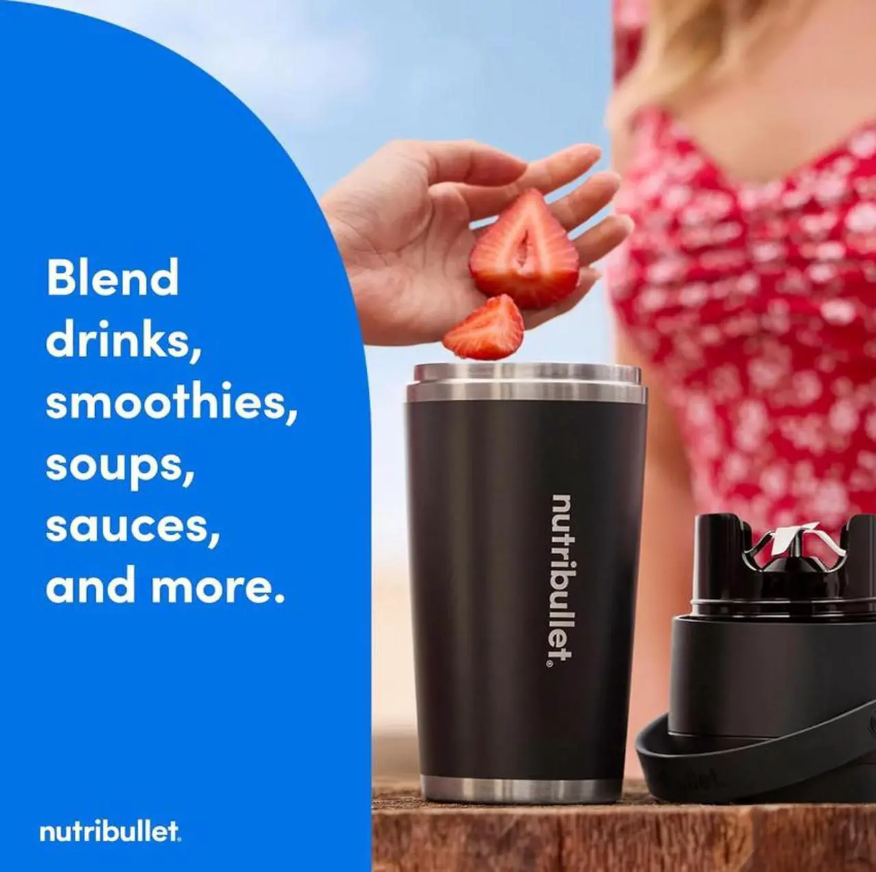 Alt view image 2 of 5 - NutriBullet NBPB10350 Washed Denim 12oz Jar Size Portable Blender