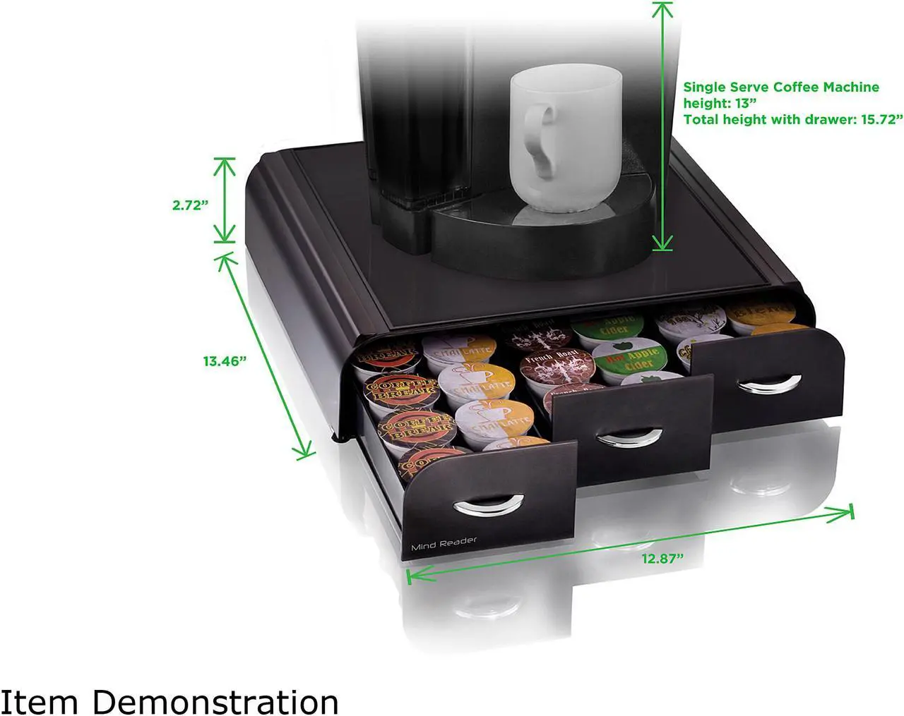 Alt view image 6 of 6 - Mind Reader TRY3PC-BLK "Anchor" Coffee Pod Storage Drawer for Keurig K-Cup, 36 Capacity