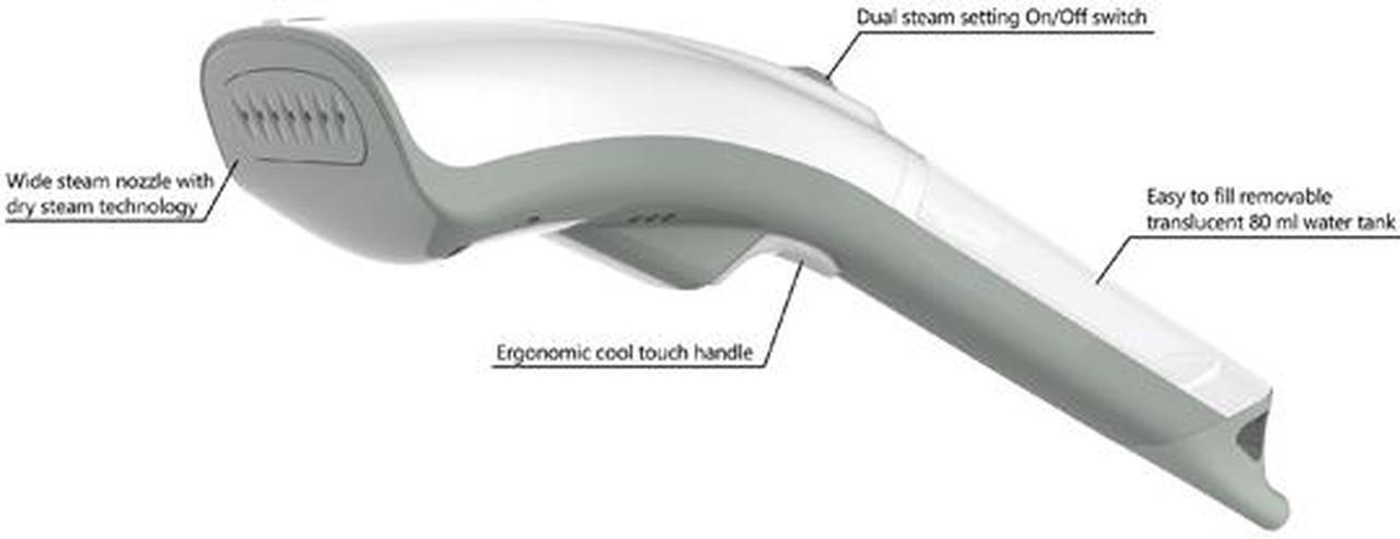 Alt view image 4 of 6 - SALAV HS-04/T Quicksteam Handheld Garment Steamer, Gray