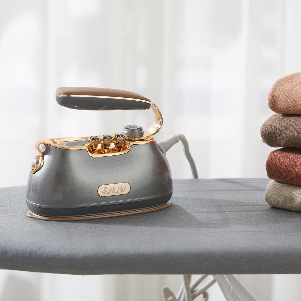 Alt view image 11 of 12 - SALAV Retro Edition Duopress Steamer and Iron, Titanium