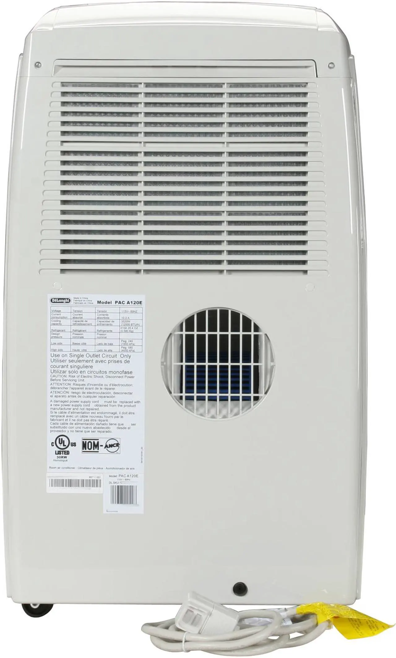 Alt view image 4 of 6 - DeLonghi PAC A120E 12,000 Cooling Capacity (BTU) Portable Air Conditioner