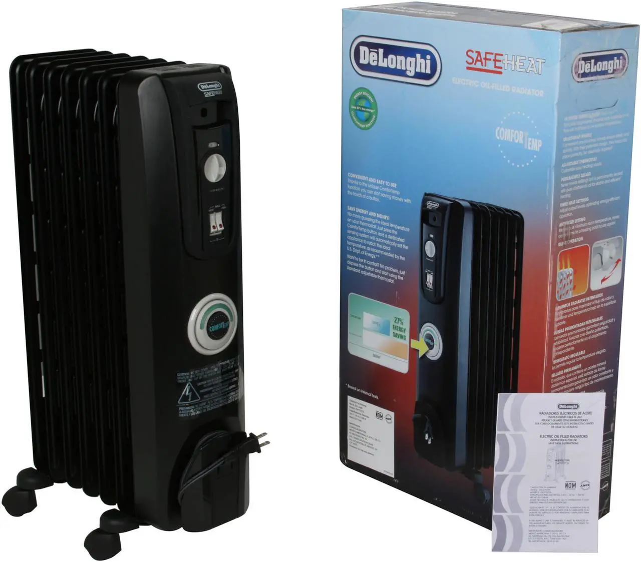 Alt view image 5 of 5 - Delonghi EW7707CB 1500W Electric Oil Filled Radiator Heater