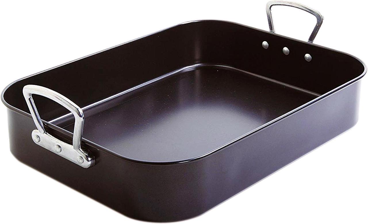 Alt view image 3 of 4 - Gibson Home 89134.02 French Roaster 2-Piece Turkey Roaster and V Rack, Black