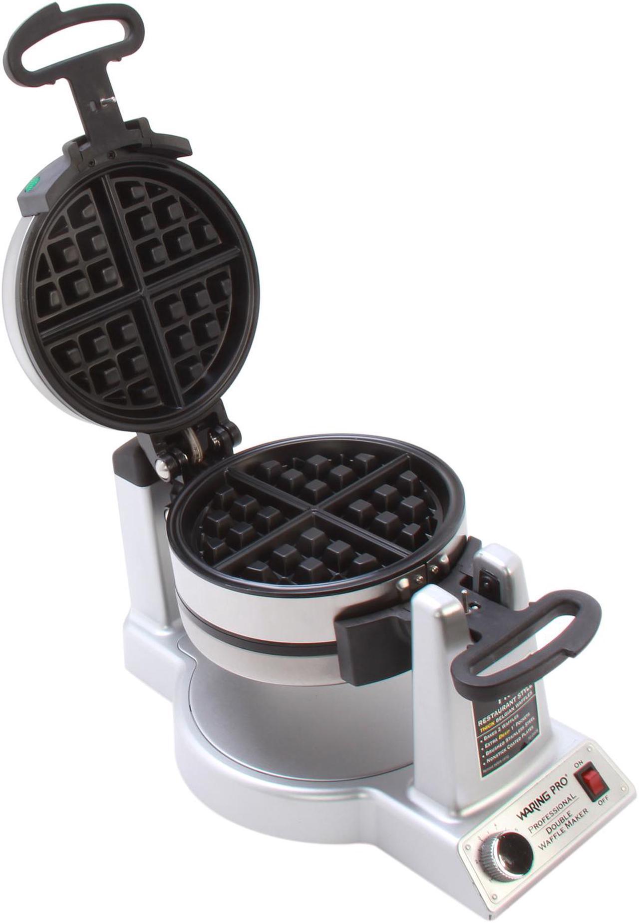 Alt view image 6 of 7 - Waring Pro WMK600 Stainless Steel Double Belgian-Waffle Maker
