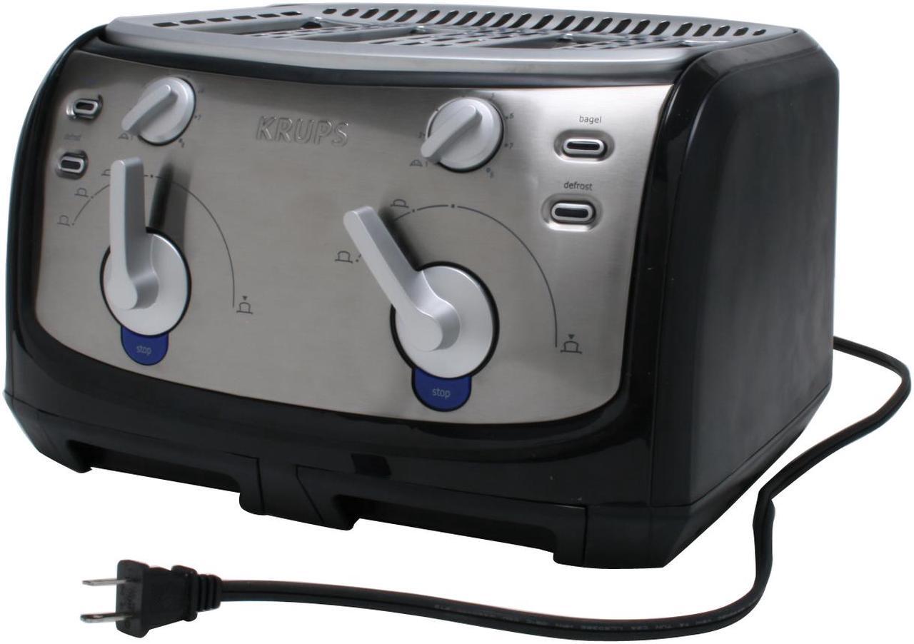 Main image of KRUPS FEM4B Black & Metal 4-slice Toaster