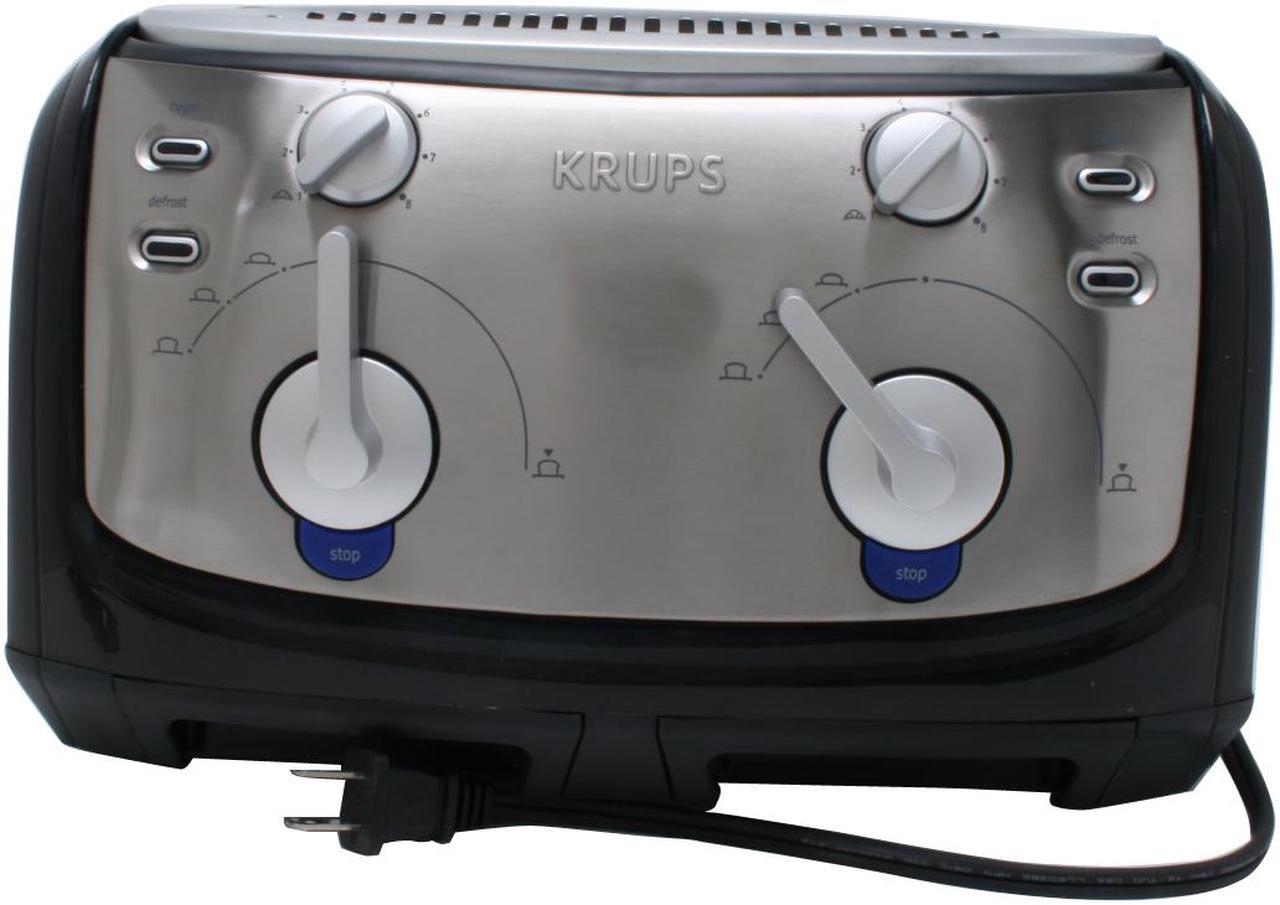 Alt view image 2 of 4 - KRUPS FEM4B Black & Metal 4-slice Toaster